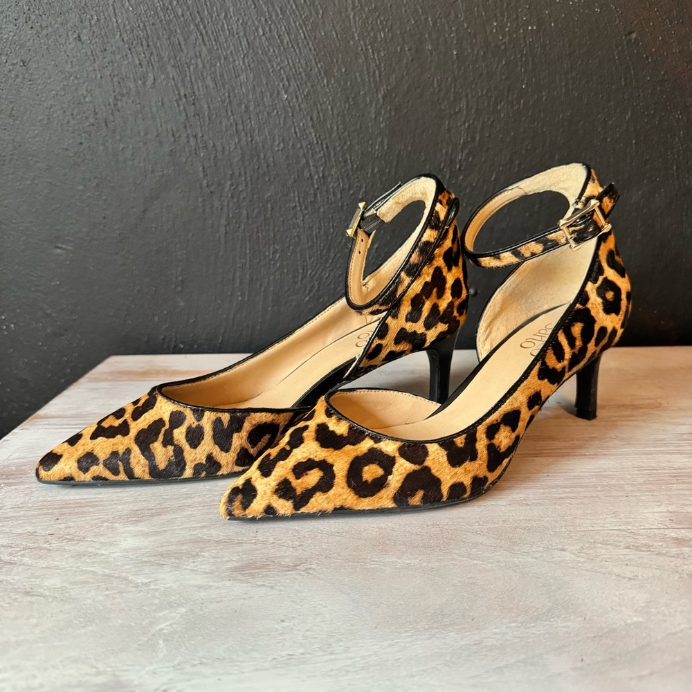 Franco Sarto Faux leopard Kitten heel size 7